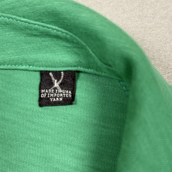 Todd Snyder Montauk Tipped Polo Shirt Mens Large Green Homespun Jersey Slub LA L - Picture 5 of 11